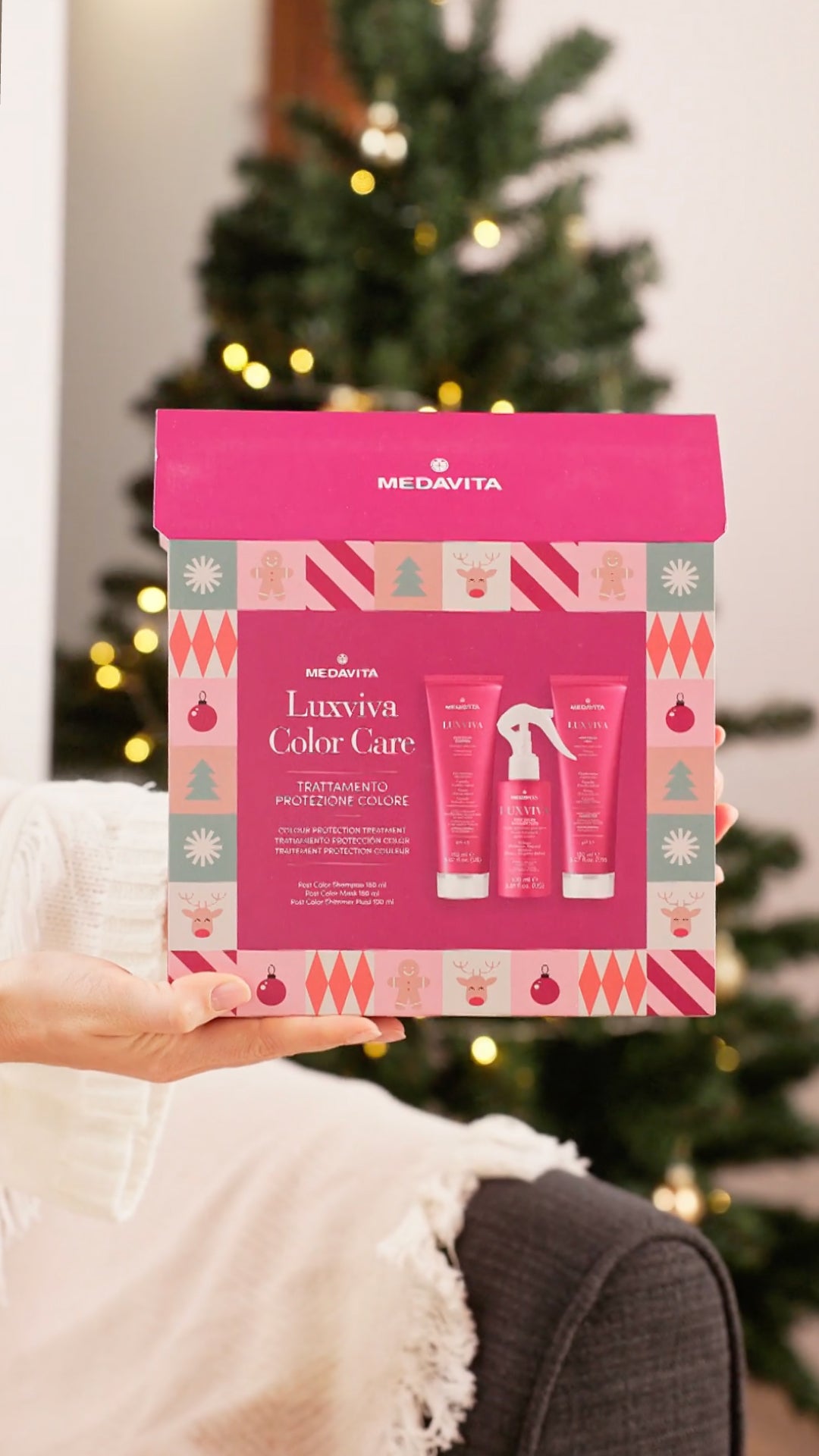 Medavita Luxviva Christmas Gift Set (Post Color Shampoo 150 ml+ Post Color Mask 150 ml+ Post Color Fluide 100 ml )