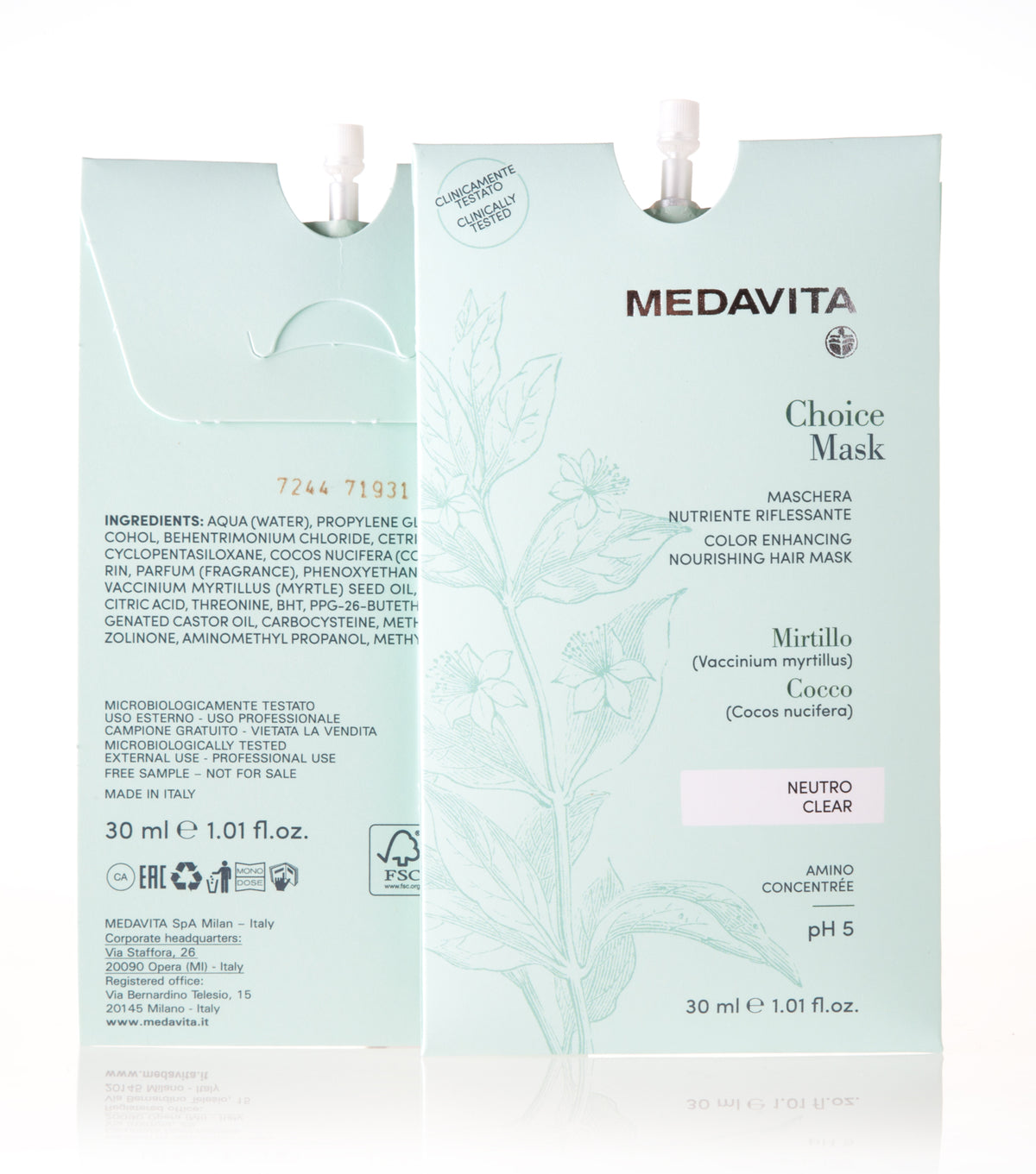Medavita Choice Color Enhancing Hair Mask Clear 30 ml