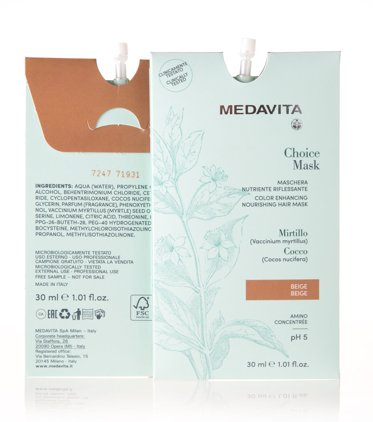 Medavita Choice Color Enhancing Hair Mask Beige 30 ml