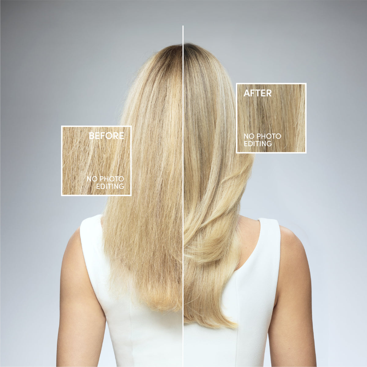 Hair before and after Elisièr Instant Bond Repair