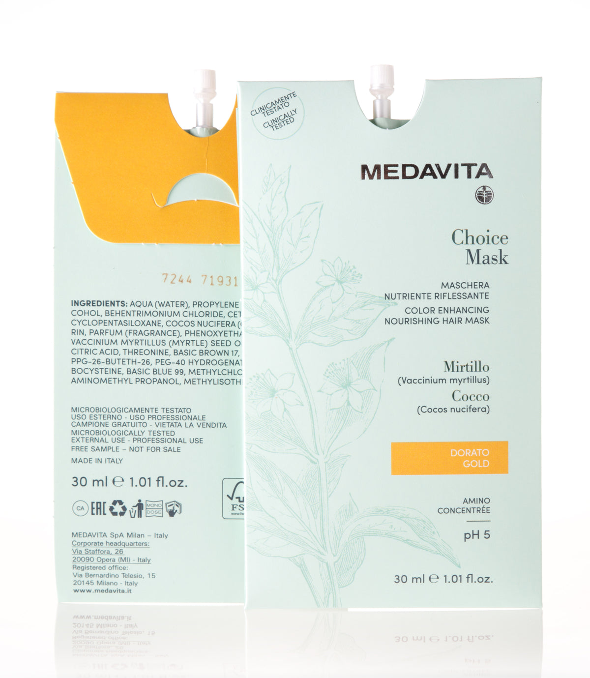 Medavita Choice Color Enhancing Hair Mask Gold 30 ml